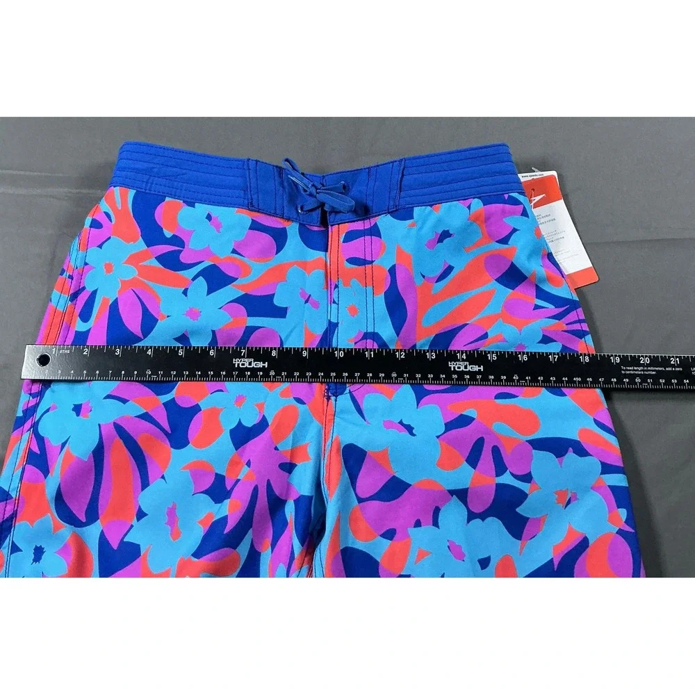 Speedo Mens Floral Print Swim Trunks Blue Orange Board Shorts Small 800464701384